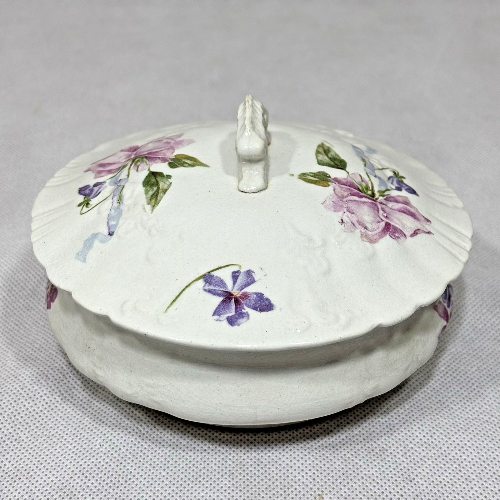 Vintage Ceramic Floral Covered Dish