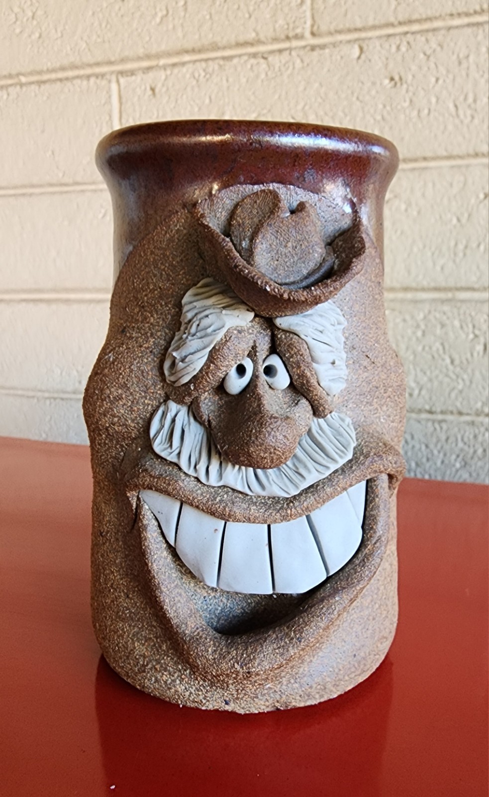 Original Mark Hines Creations Funny Face Mug Stoneware Pottery Artist Signed