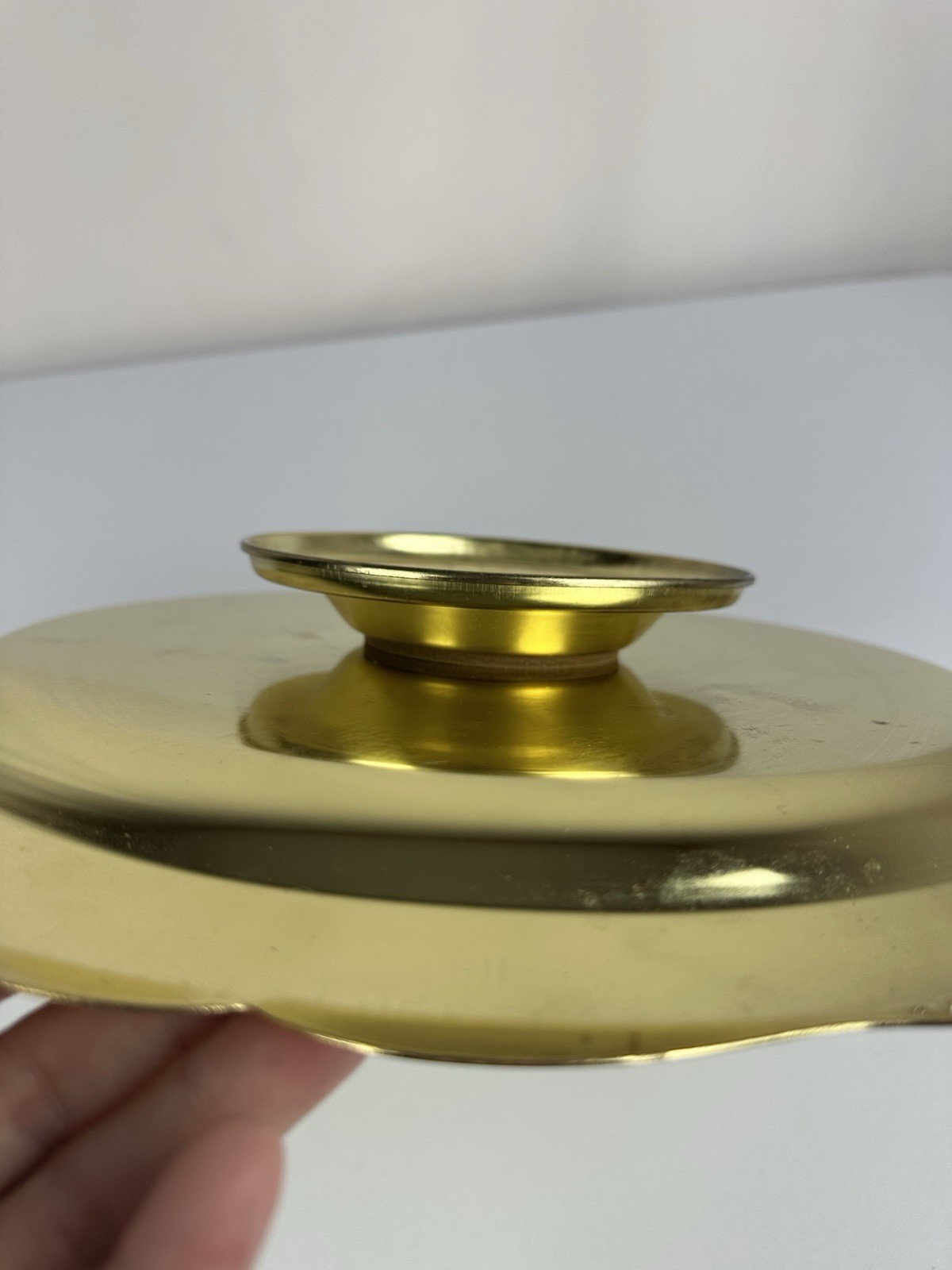 Vintage Ceramic Divided Relish Tray Gold Tone Pedestal Server w Covered Dip Bowl