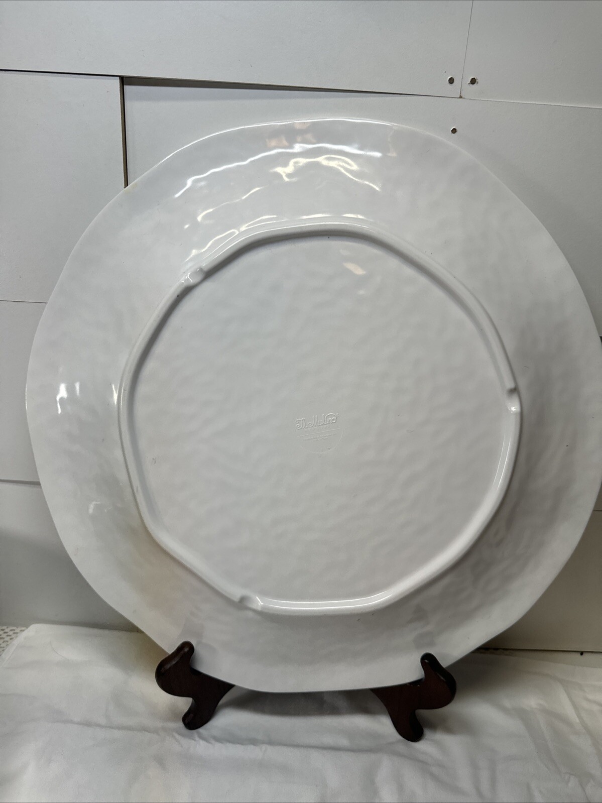 Large Round Melamine Mulino Serving Platter 12 1/2 Inches Wide.