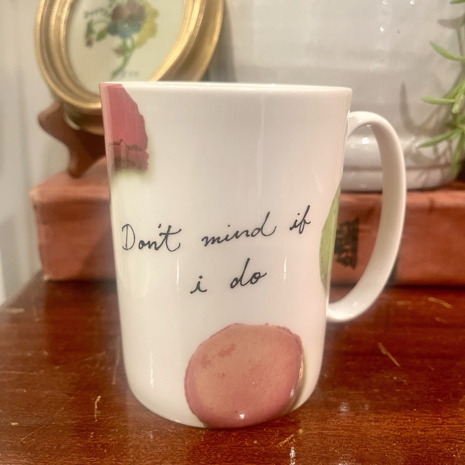 Lenox x Kate Spade New York Mug Ceramic SNAP HAPPY Macaroons Don’t Mind If I Do