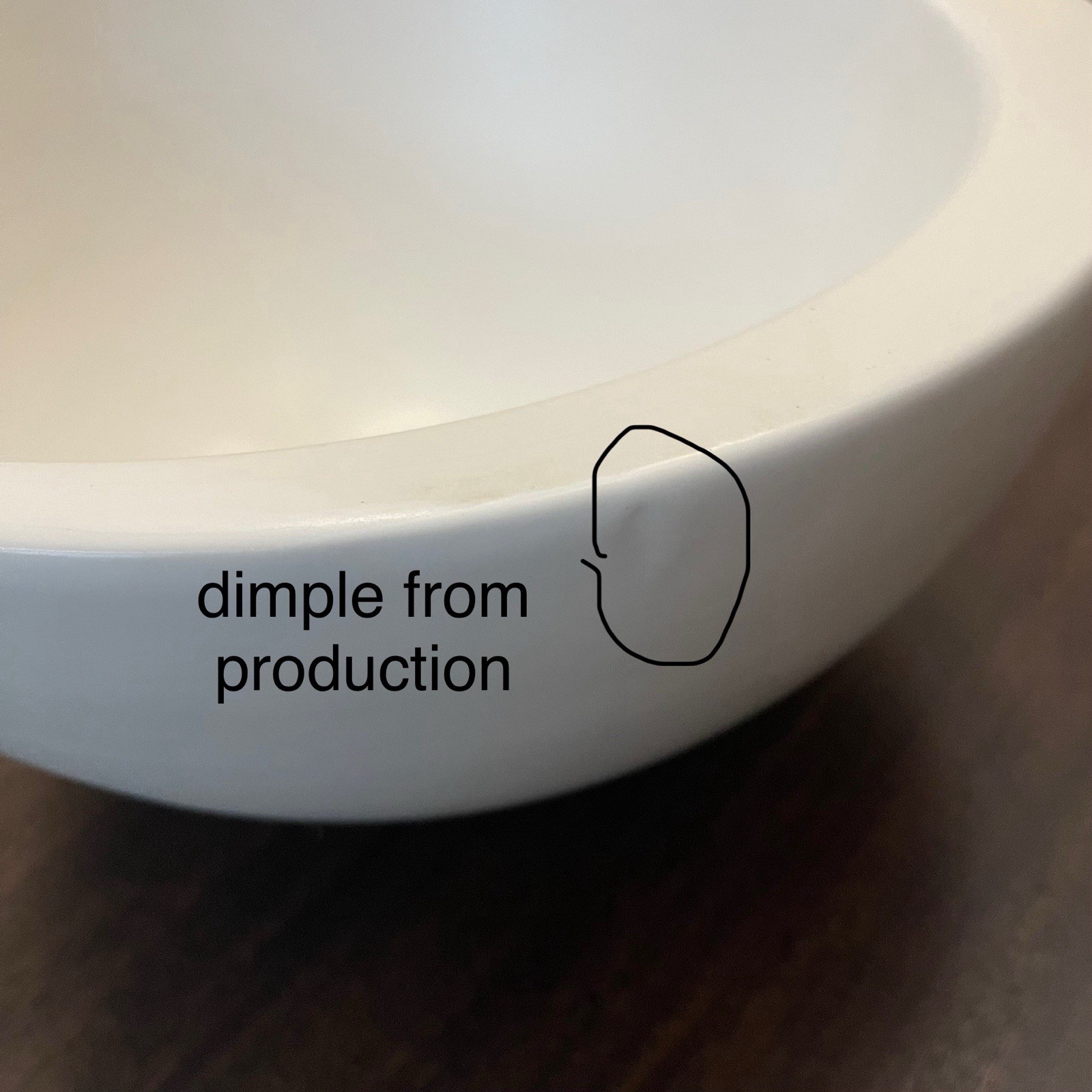 Vintage Nan Swid Design Ceramic BOWL White Asymmetrical 12″ Heavy, Portugal