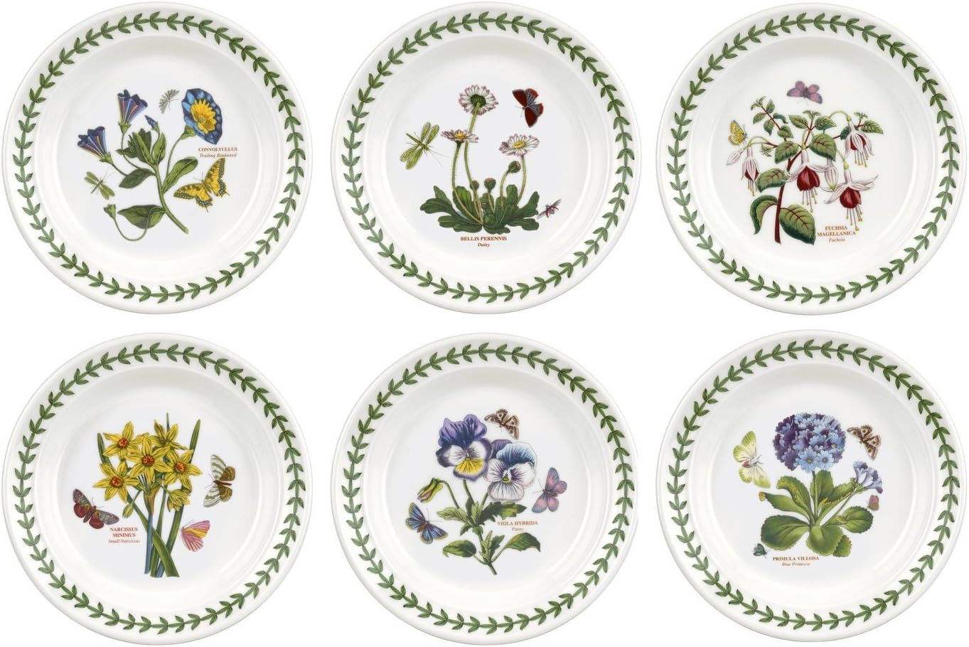 Botanic Gardenset of Six 6.5 Inch Side Plate – Mix and Match – English Design –