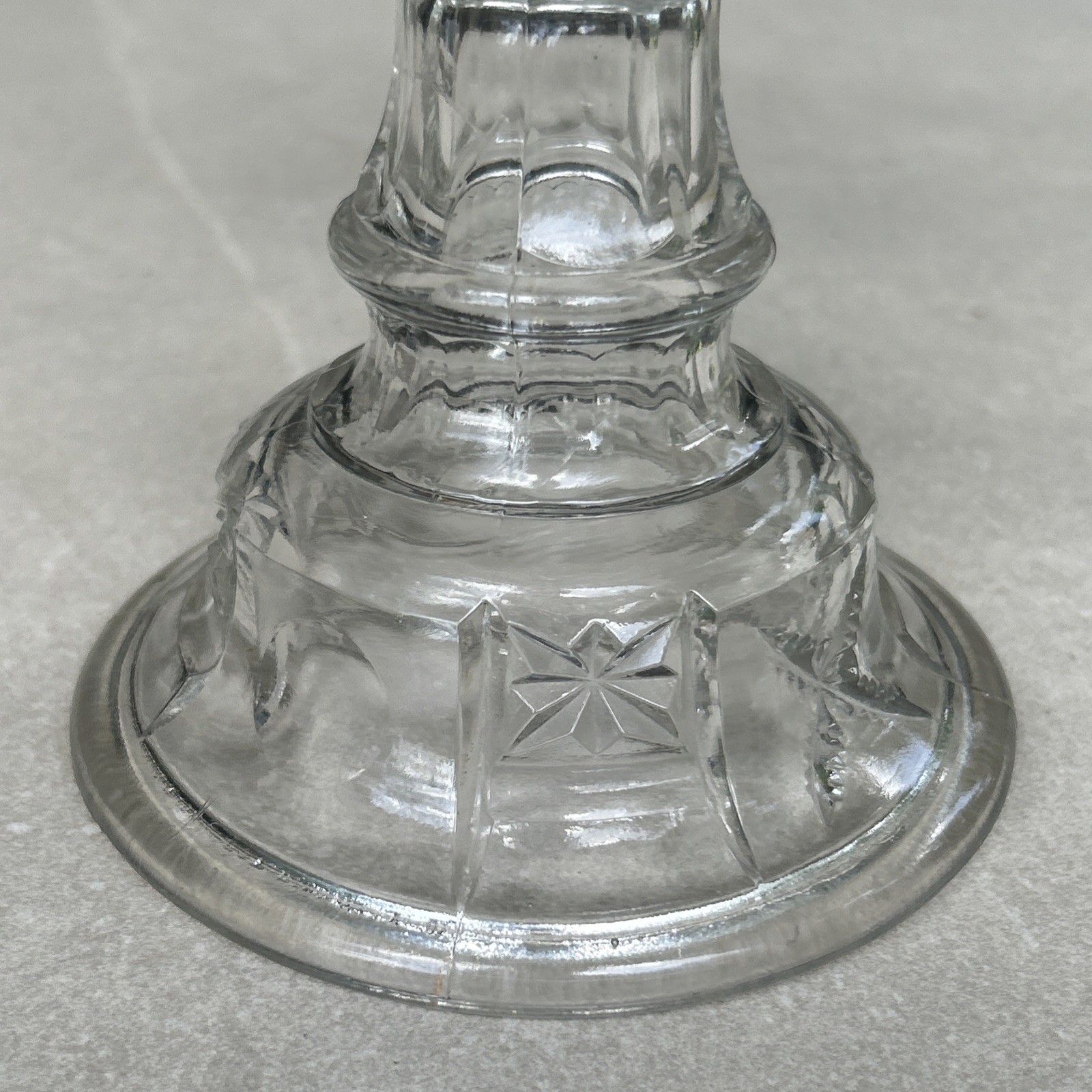 Antique Crystal Glass Co. X Bull’s Eye EAPG High Stand Centerpiece Compote Glows