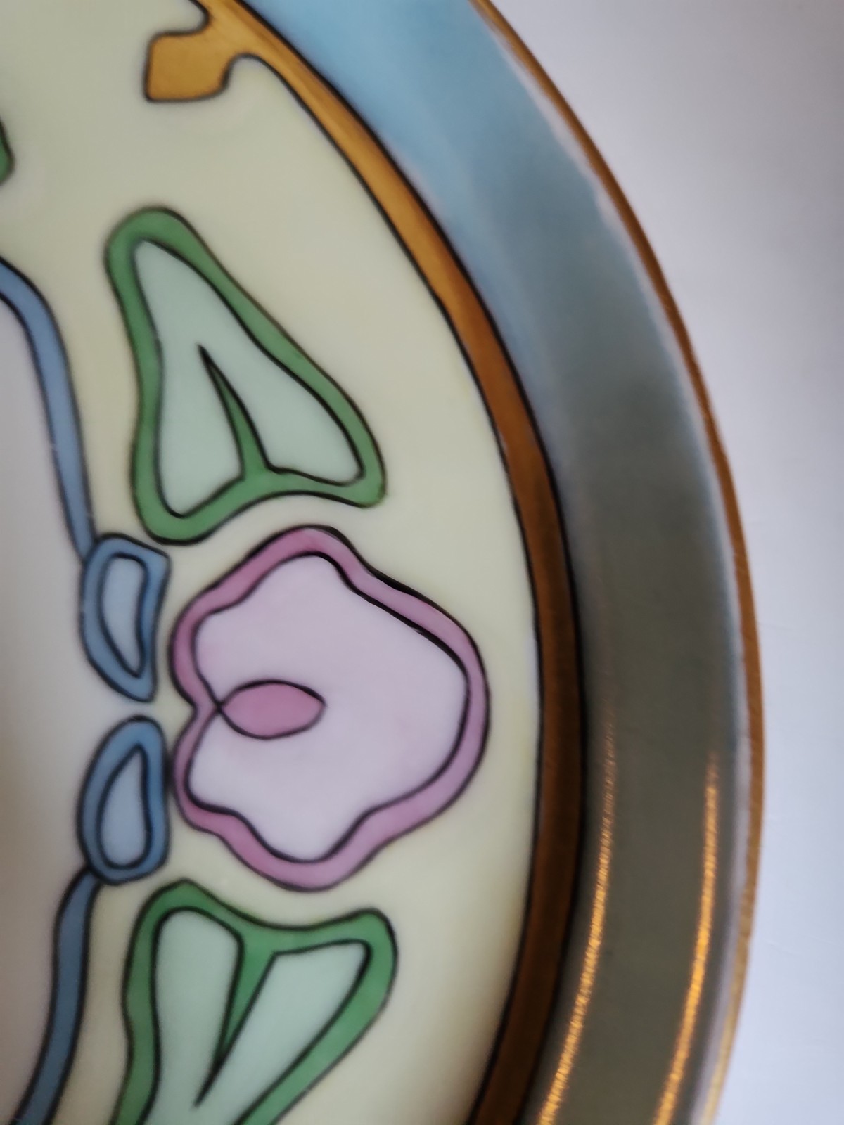 Art NOUVEAU 1930 Tressemanes & Vogt Limoges France H.P. Platter SIGNED L. LANCE