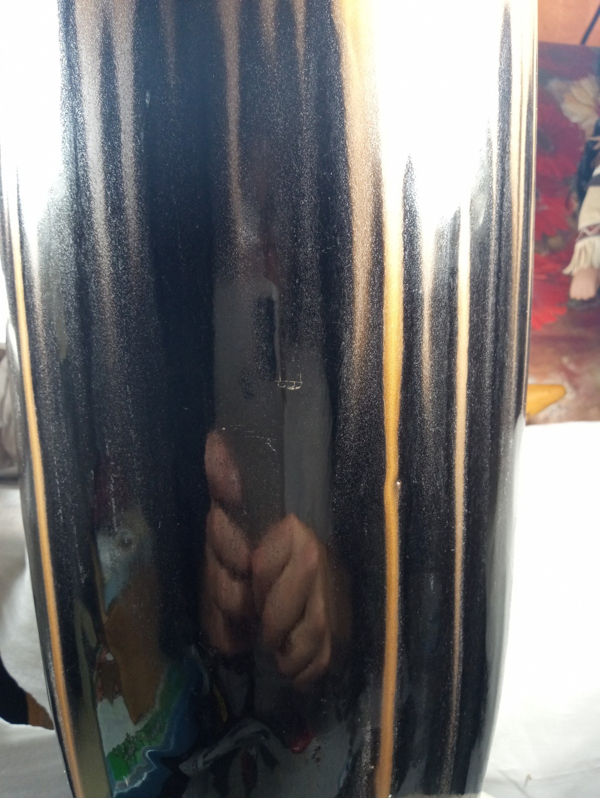 Mid century modern drip glaze vase