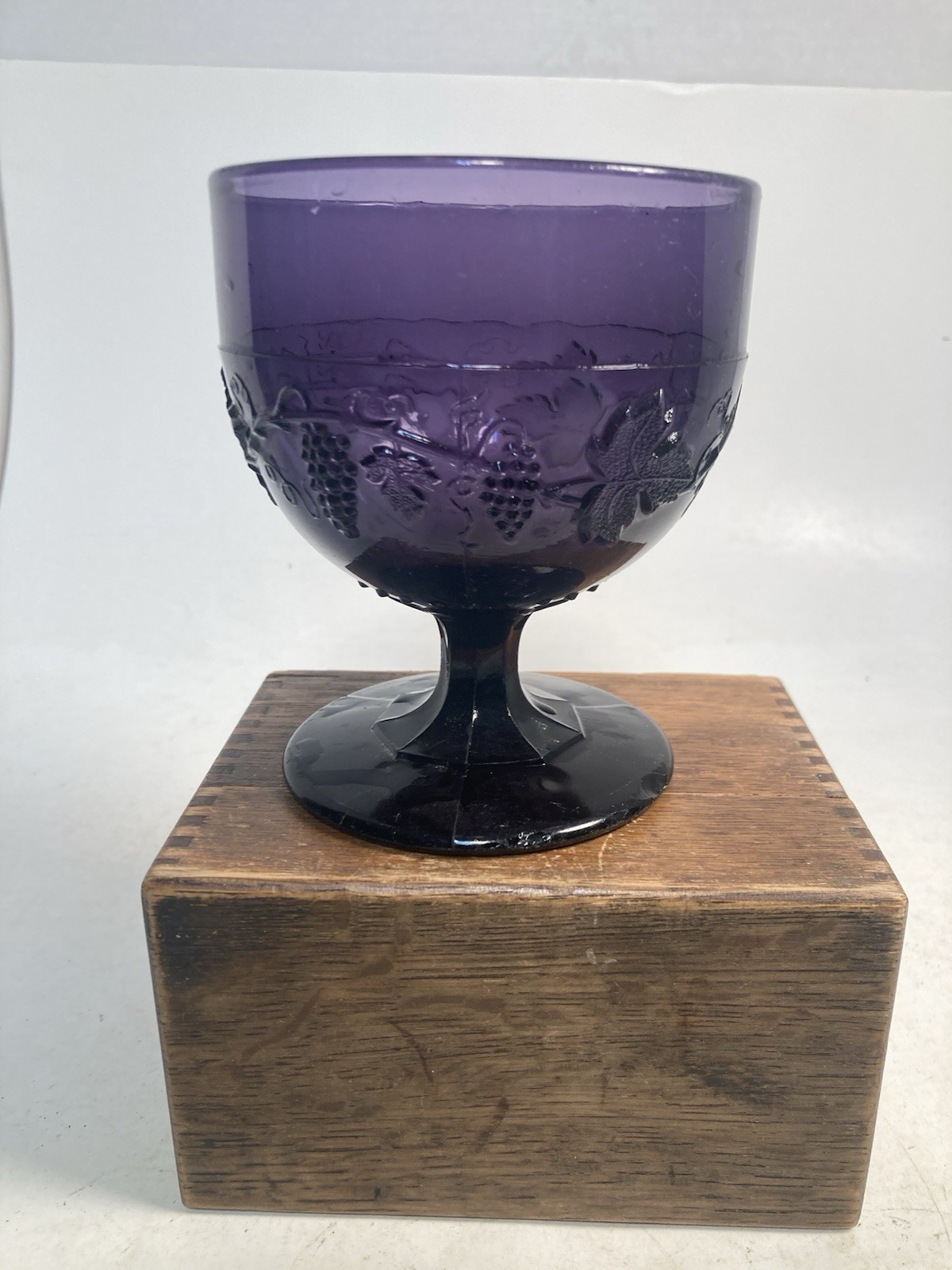 Vintage Purple Glass Dish, server, candy dish, compote, irradiated