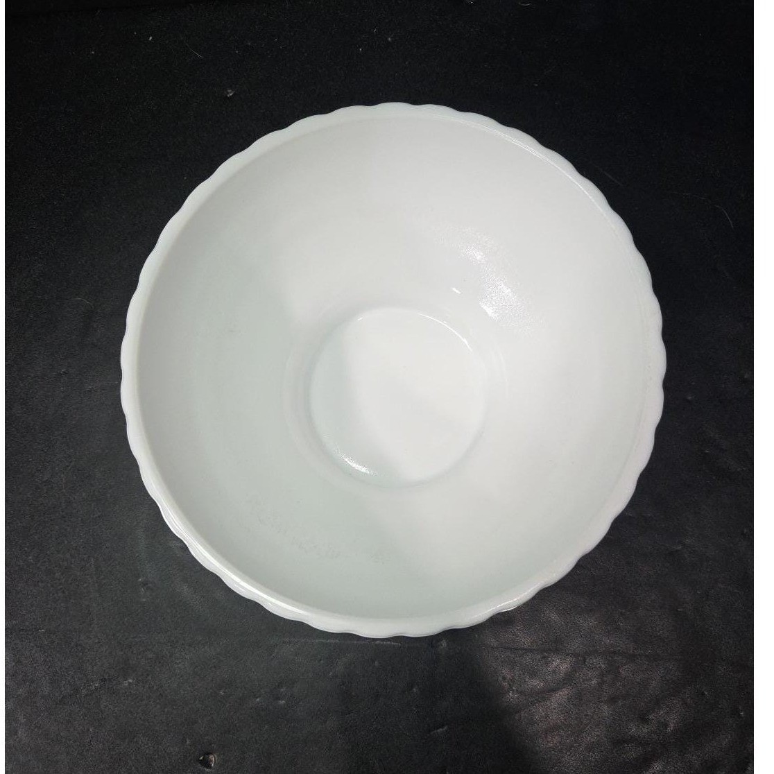 FTD Milk Glass Footed Serving Bowl, Tree Bark Design, Vintage Flower Planter