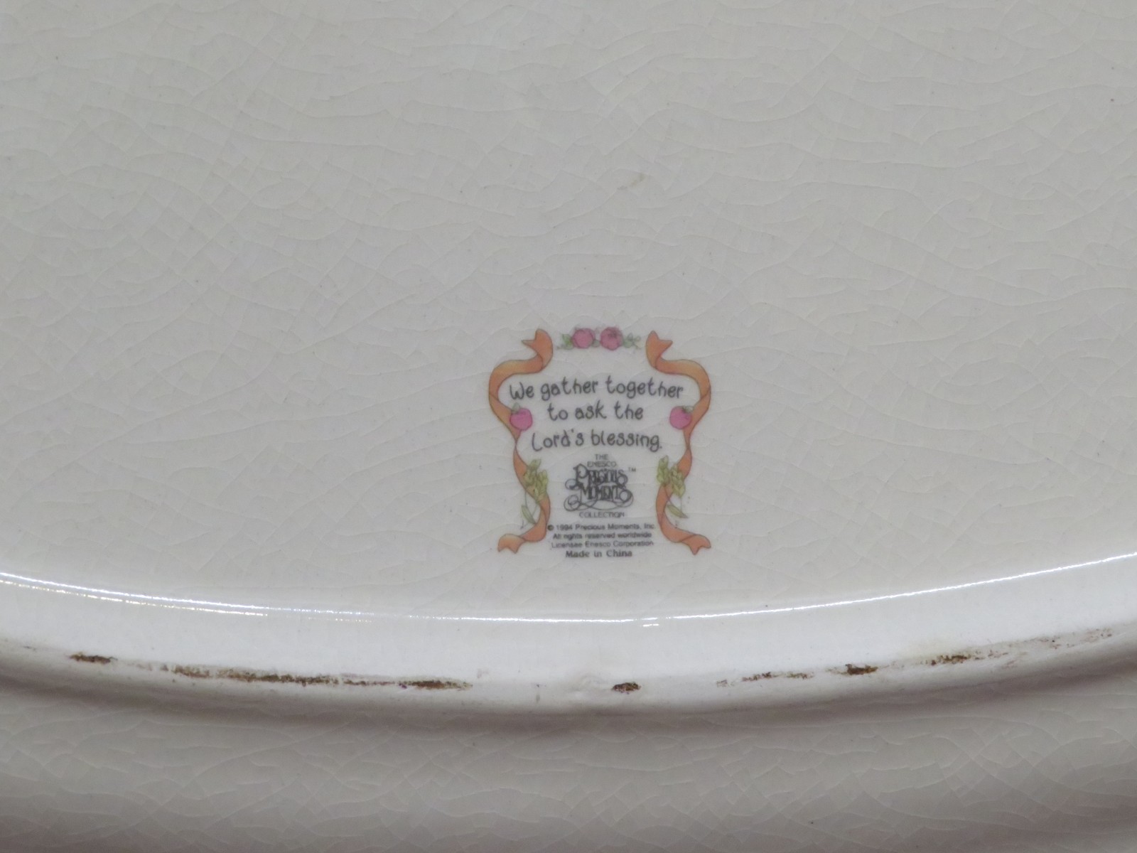 1994 18.5″ Enesco “Precious Moments” Ceramic Serving Platter – Lord’s Blessing