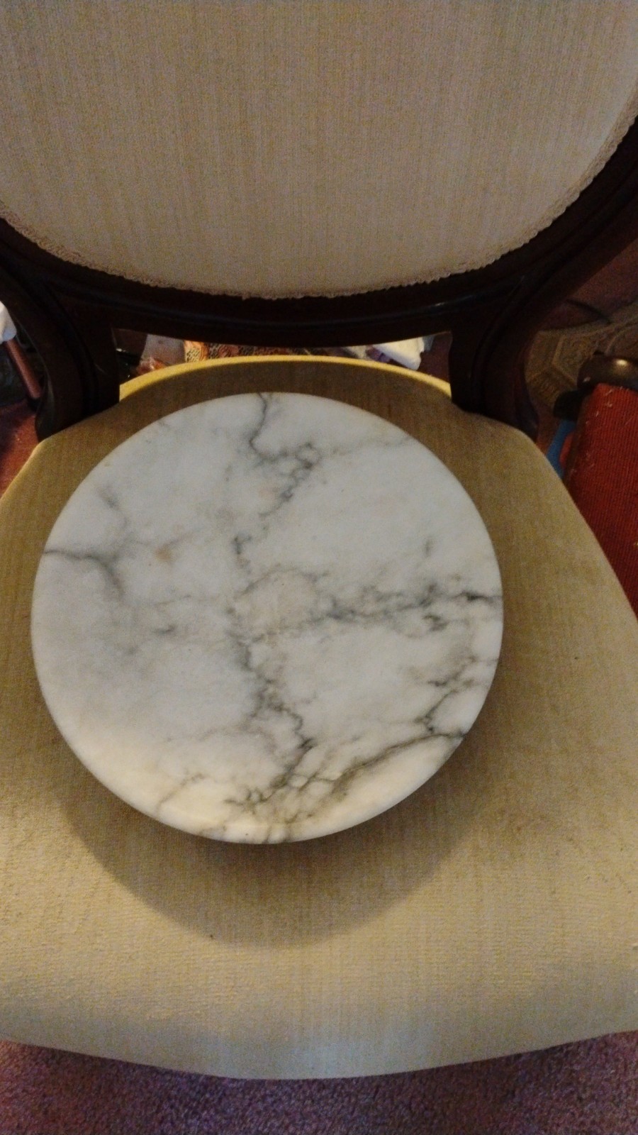 Vintage Italian Alabaster White Marble Compote Fruit Bowl Centerpiece