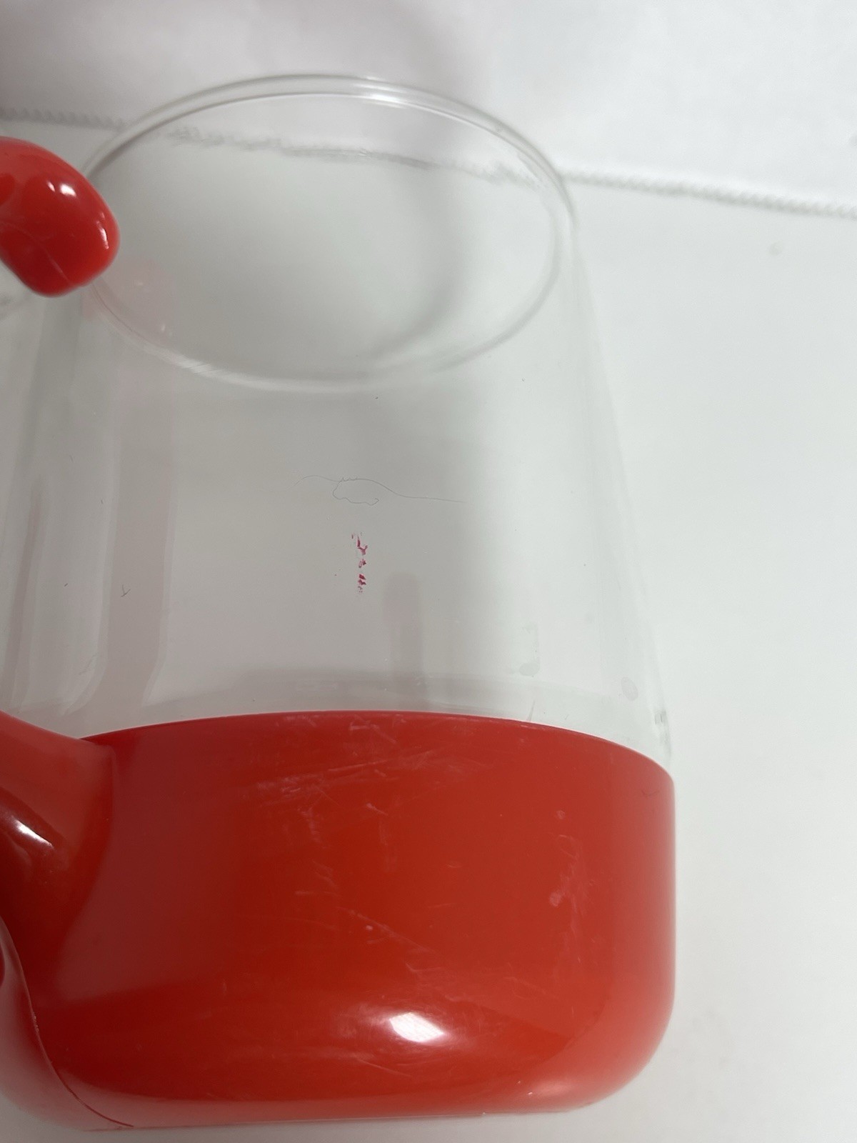 Pyrex Red Snap In Glass Cup Pyrexwear Mid Century Vintage Set Of 2