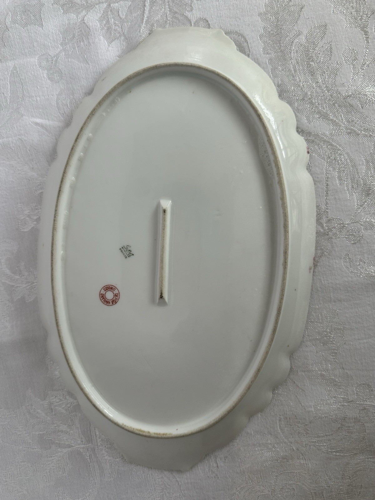 4 Charles Field Haviland Limoges Embossed Serving Platters W/Pink Floral Sprays