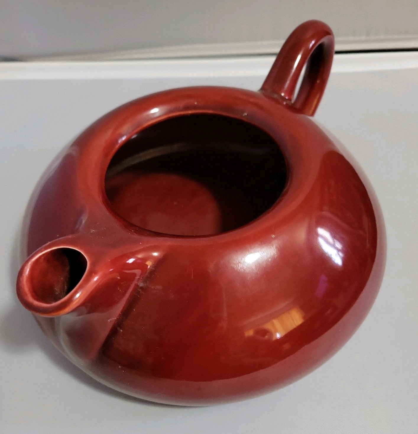 Hollydale California Tea Pot Malibu Modern Maroon Red MCM 1948 Teapot Vintage
