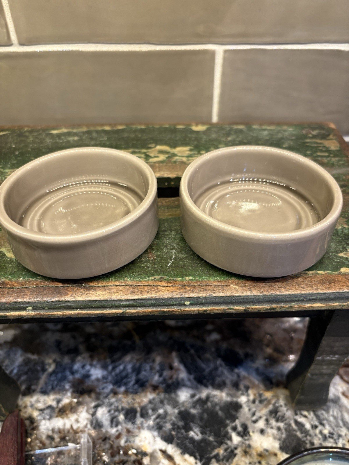 Collectible Bergs Potter Made In Italy Pair Of Saucers 3 1/8×1 2/8”