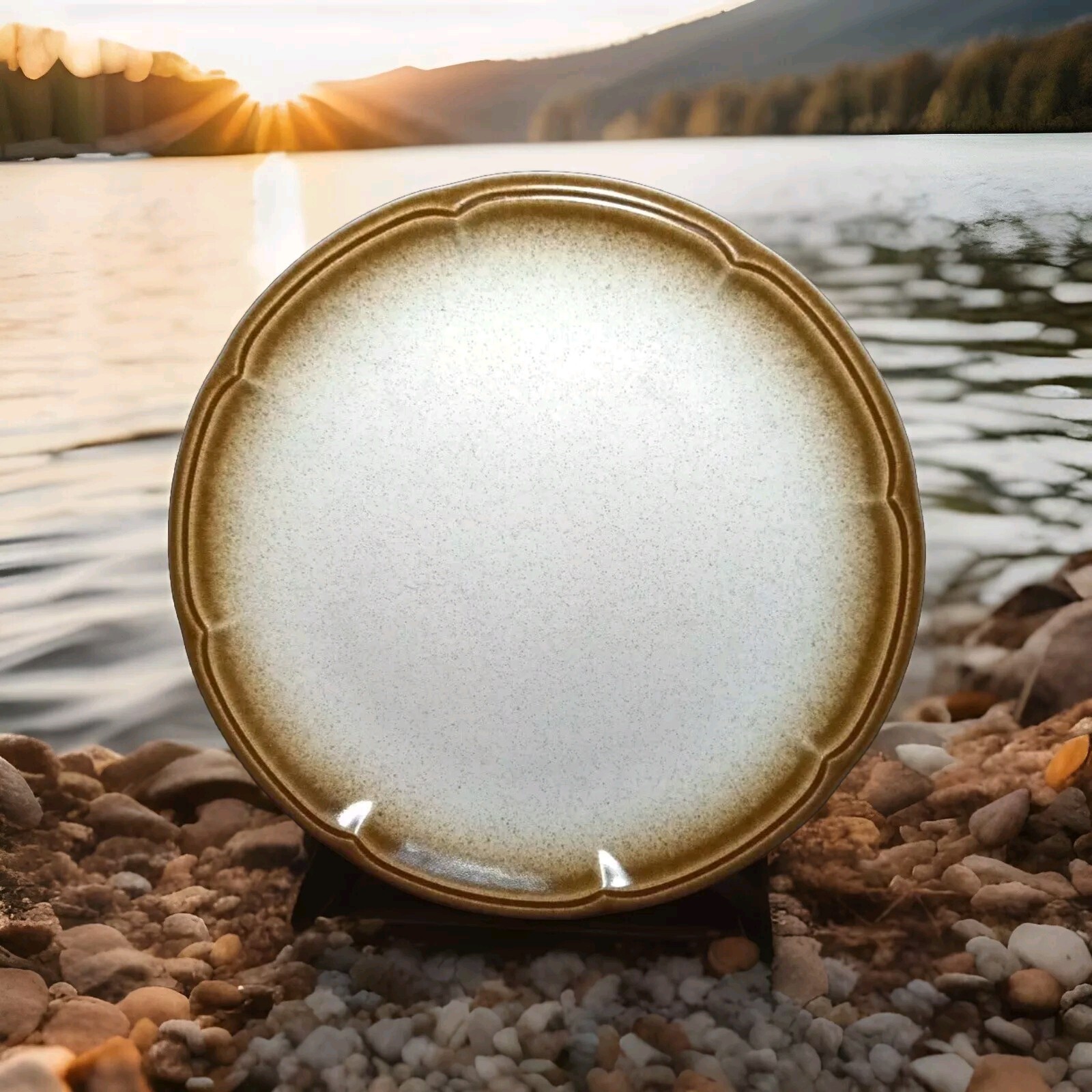 Provincial by MIKASA STONEWARE Whole Wheat Large Dinner Plate 10 1/2″ JC000