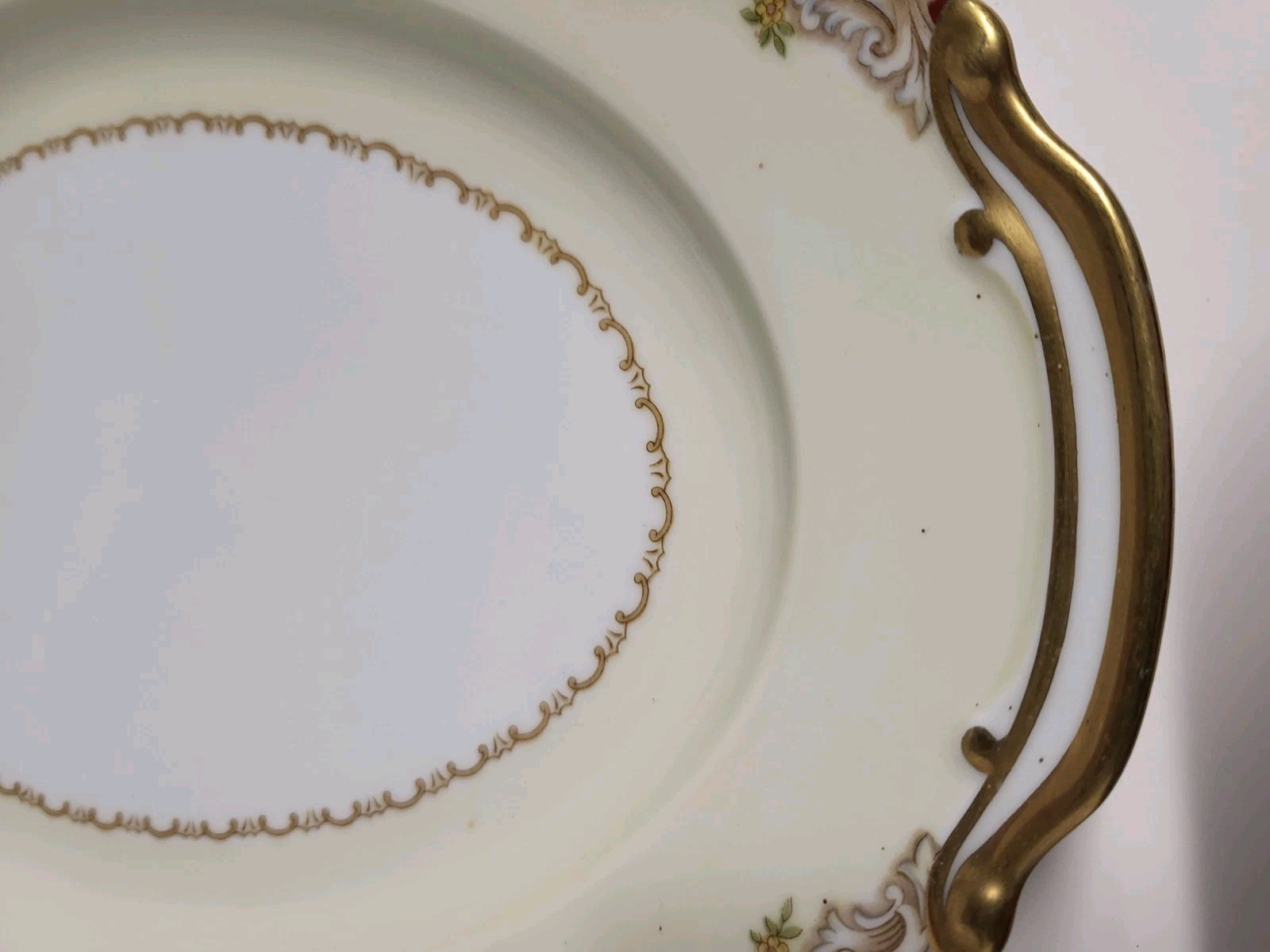 Vintage Noritake Japan M Mark Serving Platter Harmony 3906 Pink Floral Gold Gilt