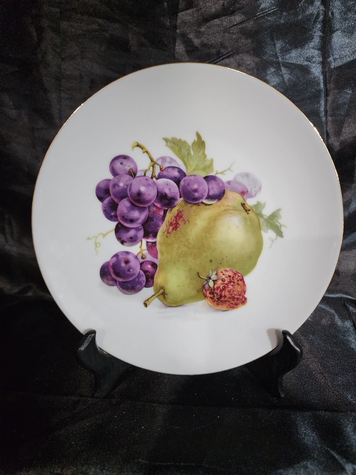 Vintage Bareuther Waldsassen Bavaria Germany Assorted Fruit Wall Plate (5pc)