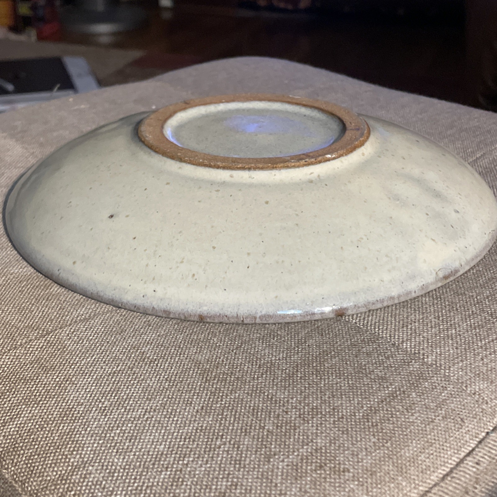 Vintage Studio Art Pottery Plate Drip Glaze Mid Century Ceramic Stoneware