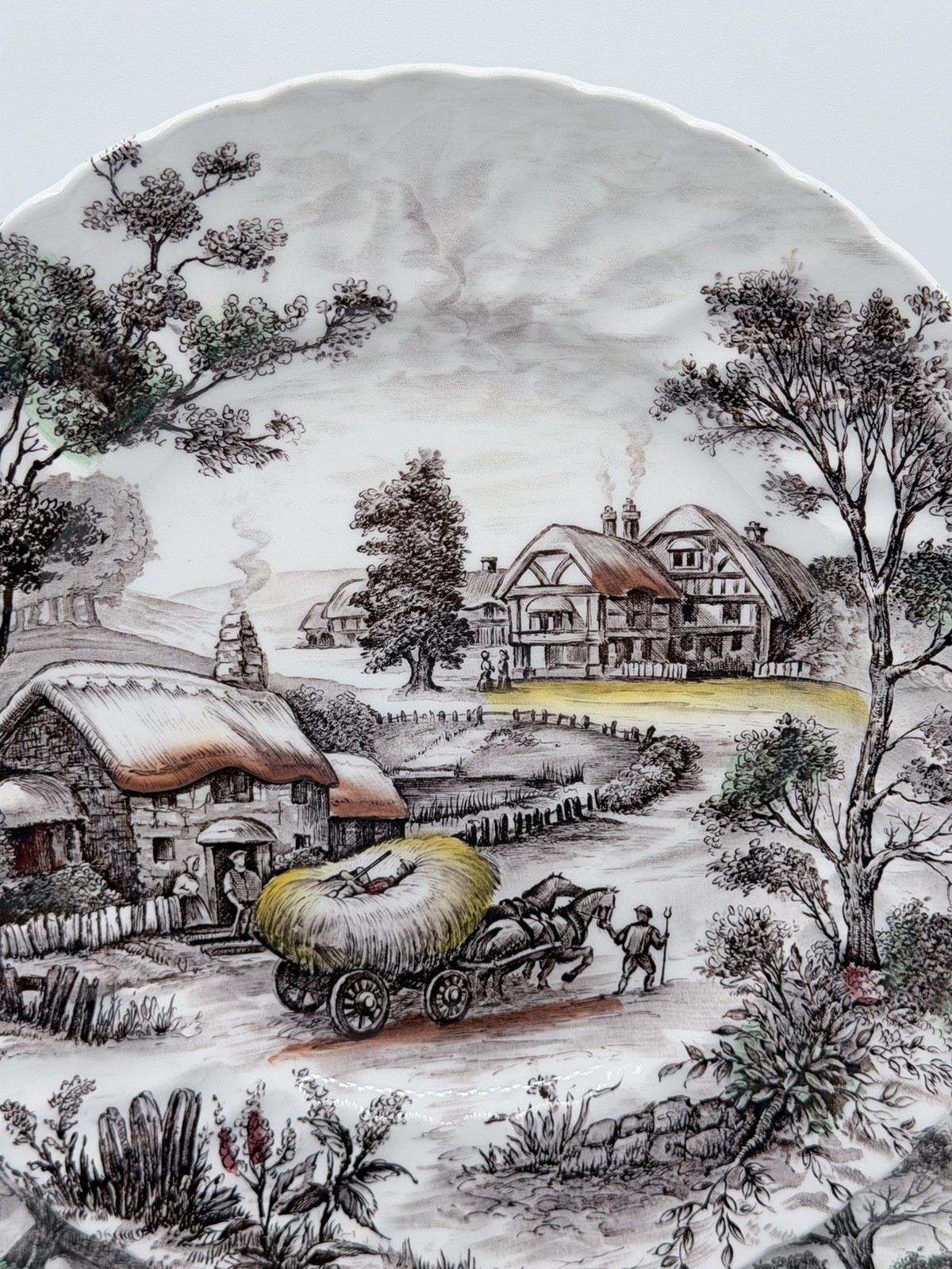 Staffordshire Ironstone Yorkshire Multicolor Dinner Plate England Set of 6