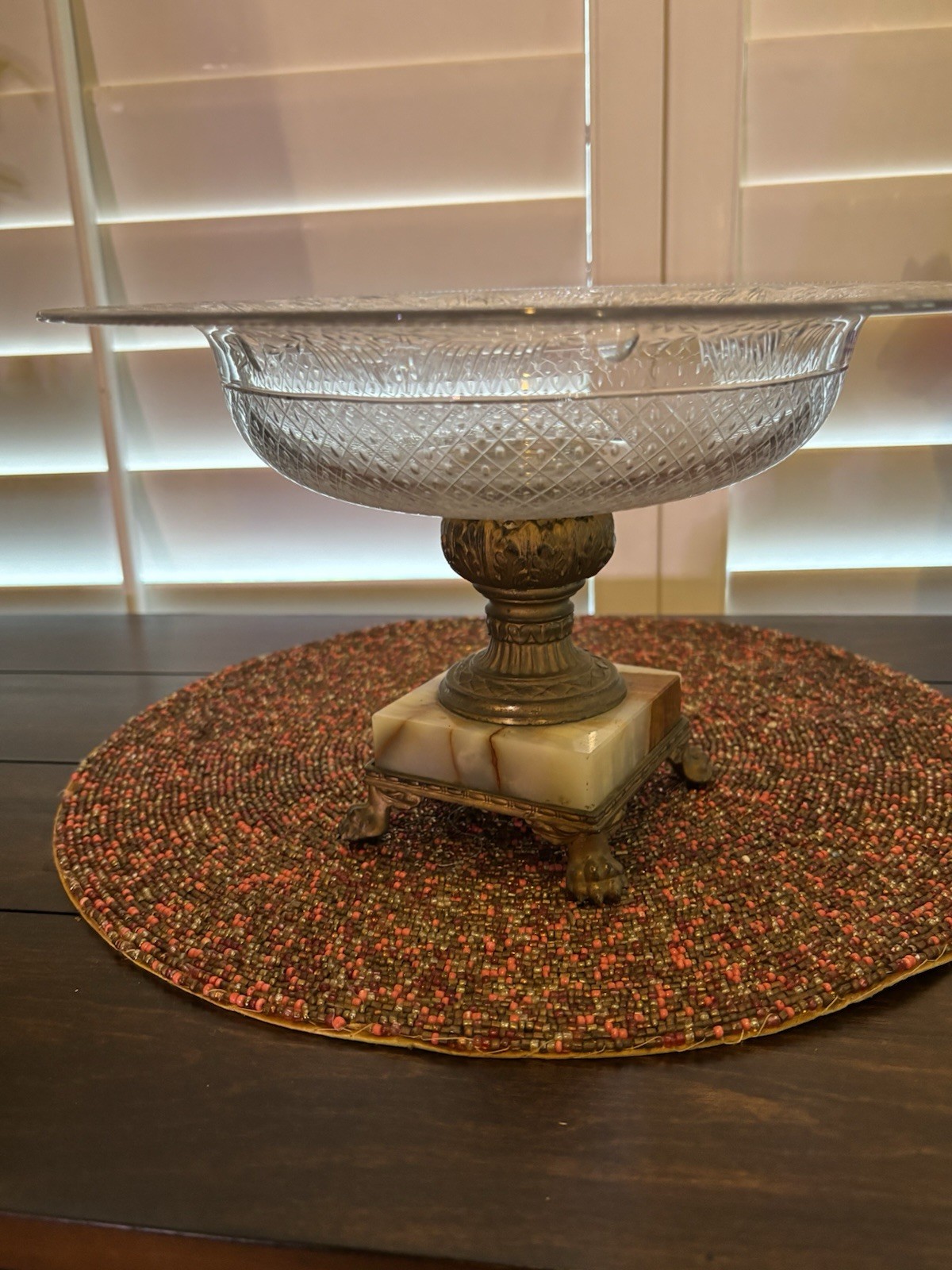 PAIRPOINT “GUILFORD” CRYSTAL WHEEL-CUT & ENGRAVED COMPOTE / CENTERPIECE