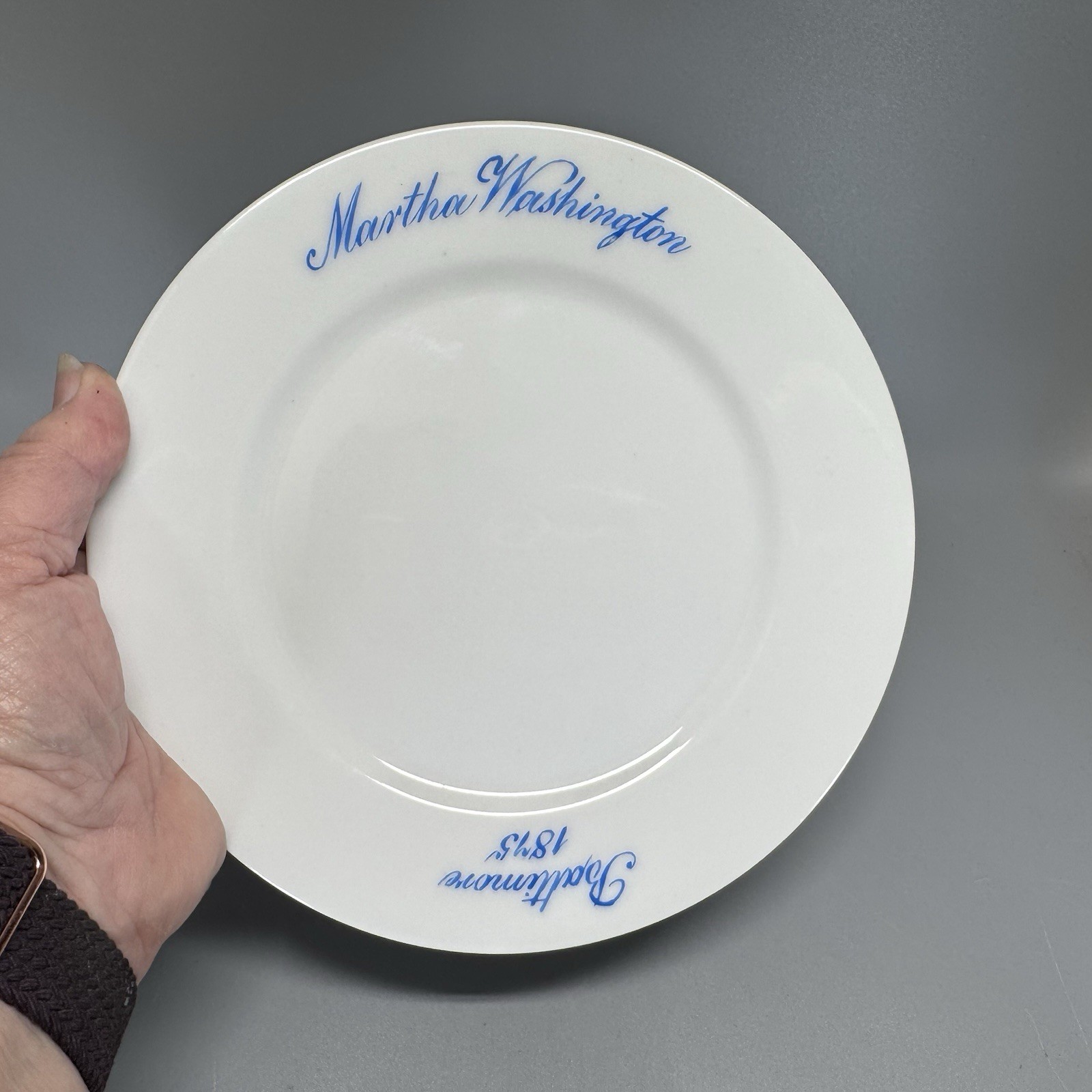 Antique Porcelain Plate MARTHA WASHINGTON Tea Party Baltimore 1875 Maryland DAR
