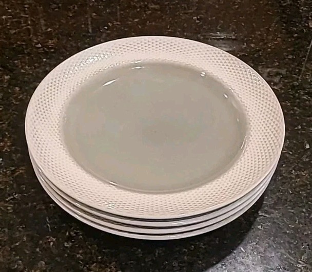 SET OF 4 Laurie Gates MONTEREY Gray Stoneware 10.75″ Dinner Plates