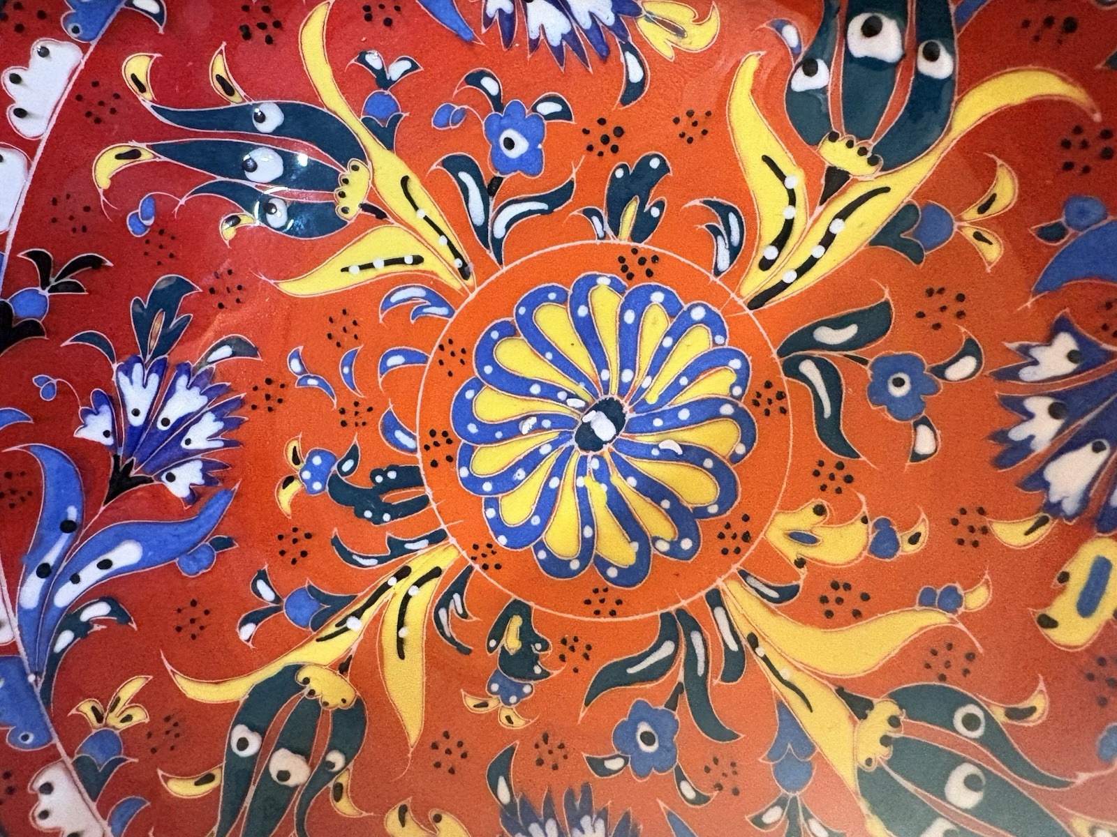 Hand Painted Turkish Bowl 7.5inches Signed by The Artist Hand Made