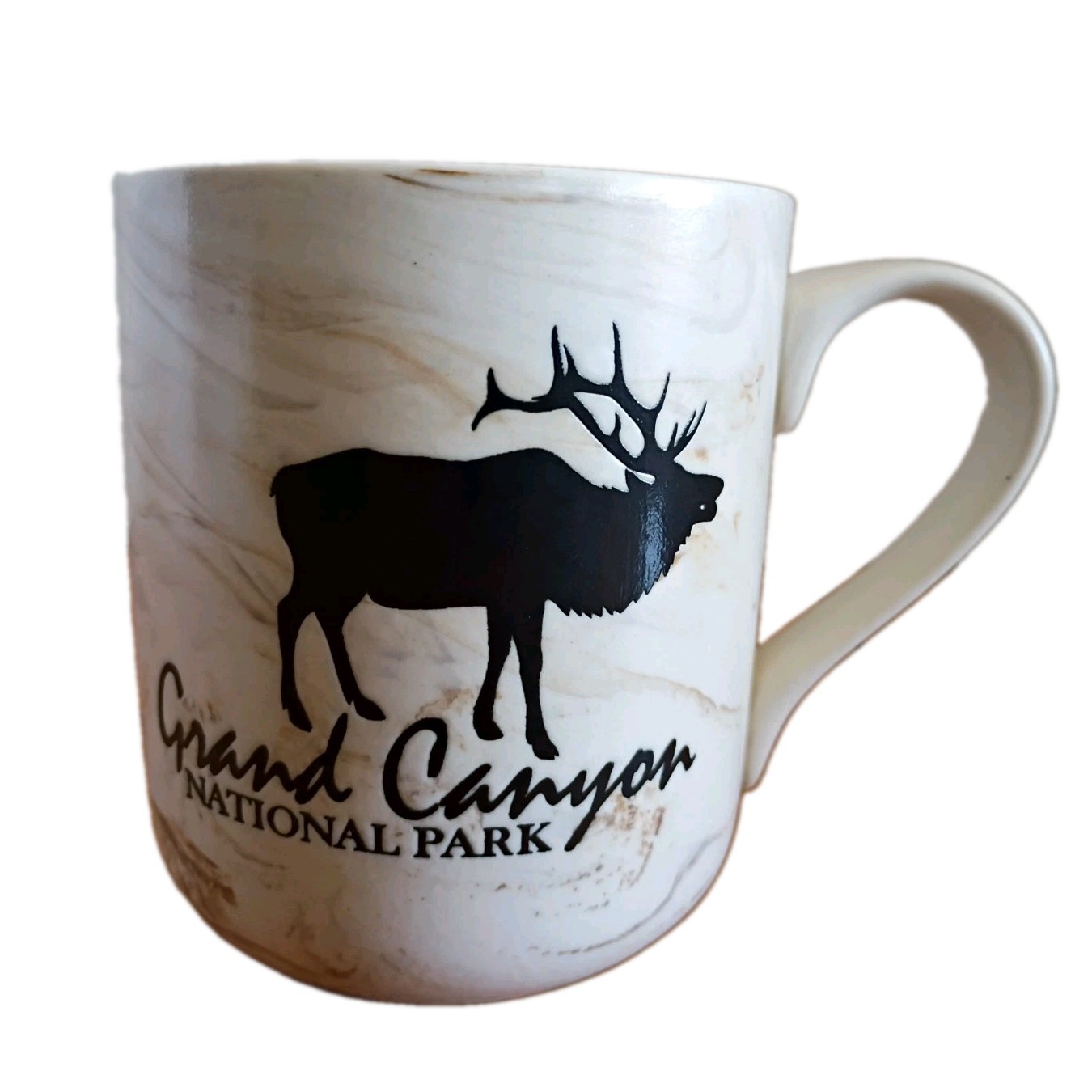 Grand Canyon National Park Mug with Moose Marble Look Ceramic Coffee 15 oz