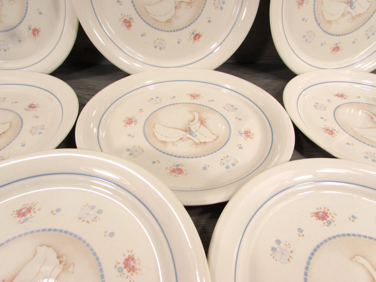 Vintage Corning Country Promenade Goose Duck 10.25″ Dinner Plates Set of 8