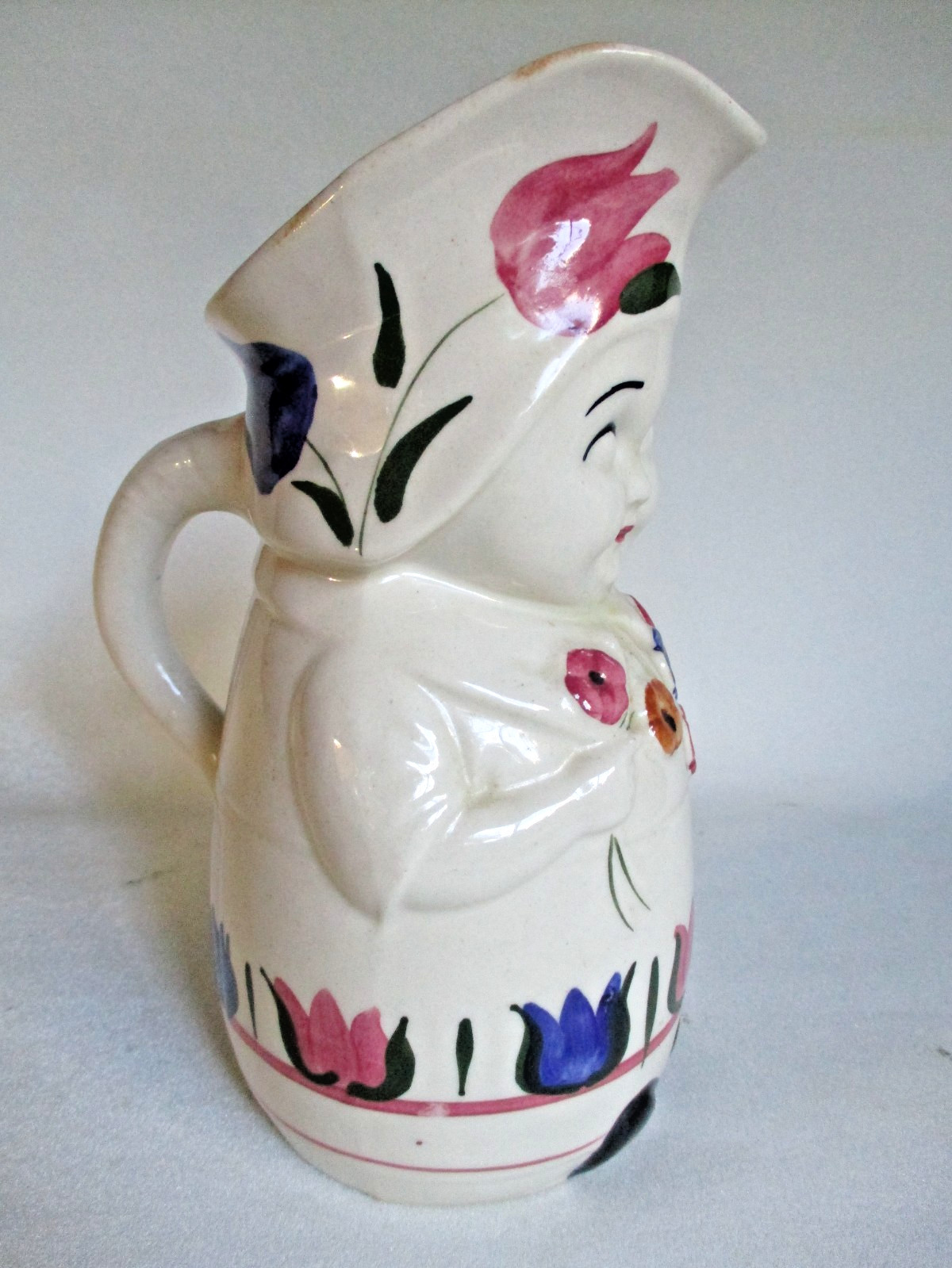 blue ridge pottery betsy pitcher tulips hand painted vintage jug