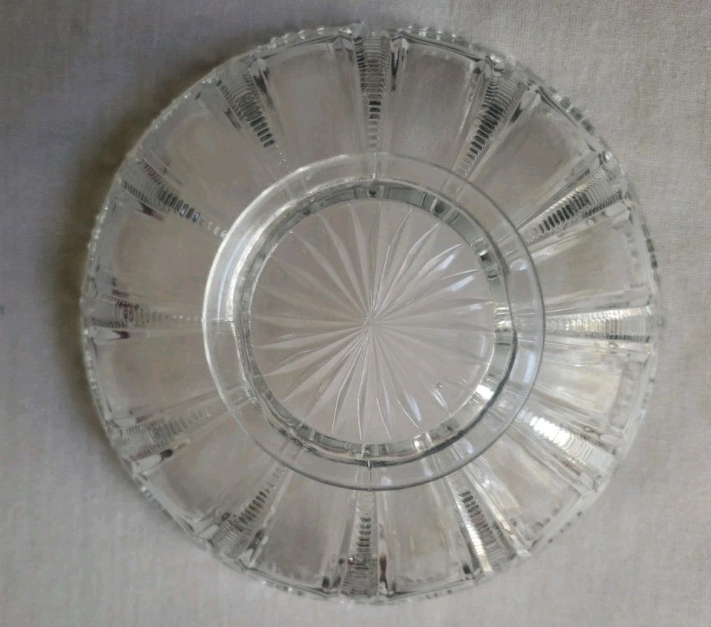 EAPG Bryce Higbee 8” & 4″ Zipper Cross Pattern Pedestal Bowl Set