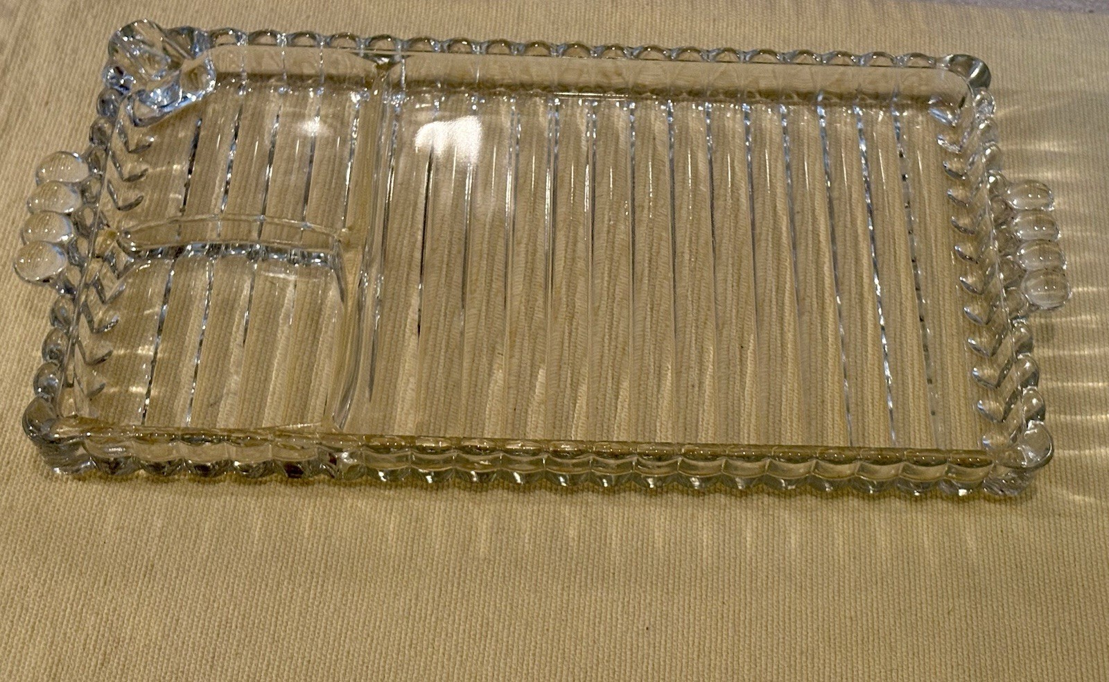 Vintage Glass Sip And Smoke Luncheon Snack Tray Nostalgia Home Decor