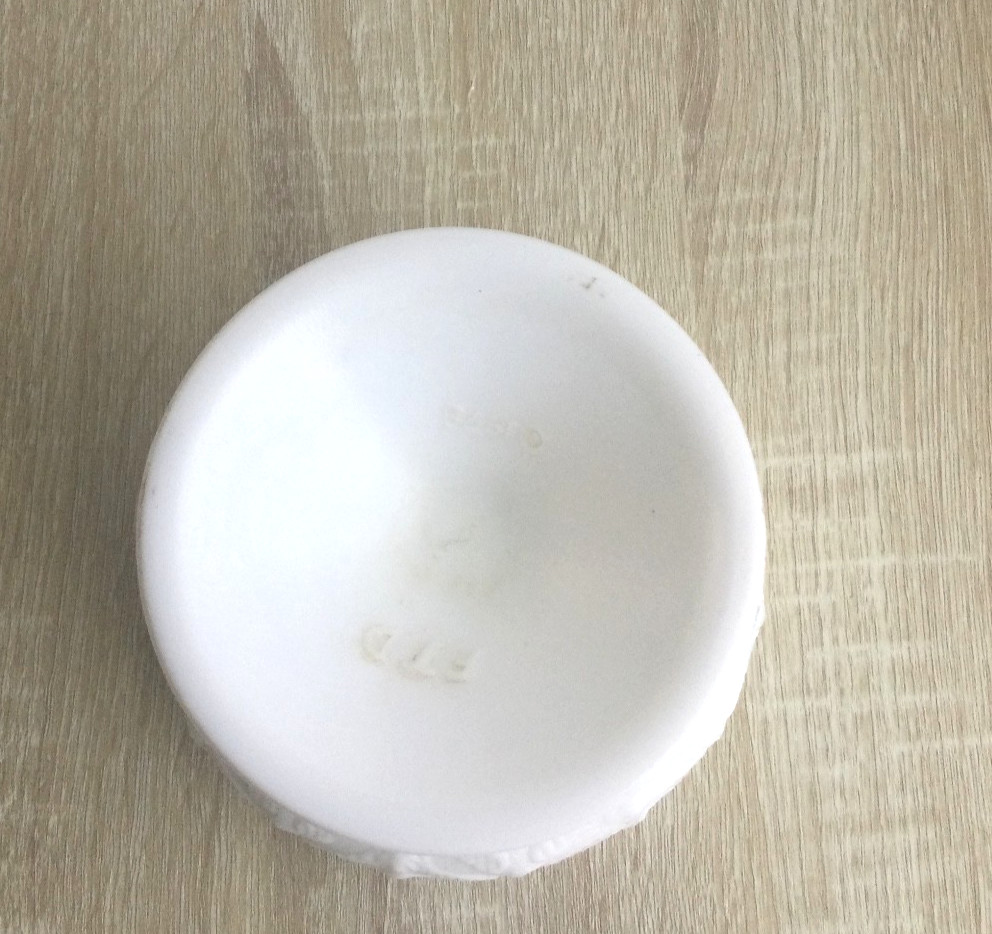 Vintage FTD White Milk Glass Large Pedestal Compote Oak Leaf Pattern