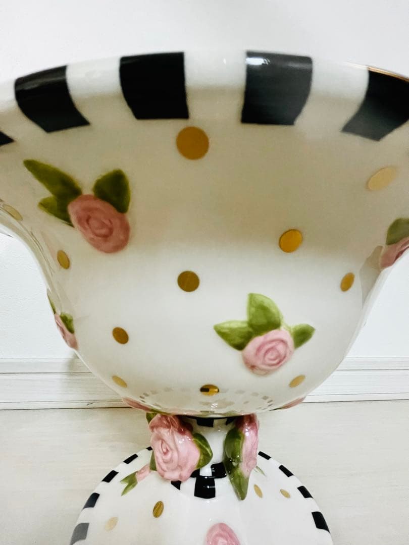 McKenzie-Childs Rose Pattern Compote