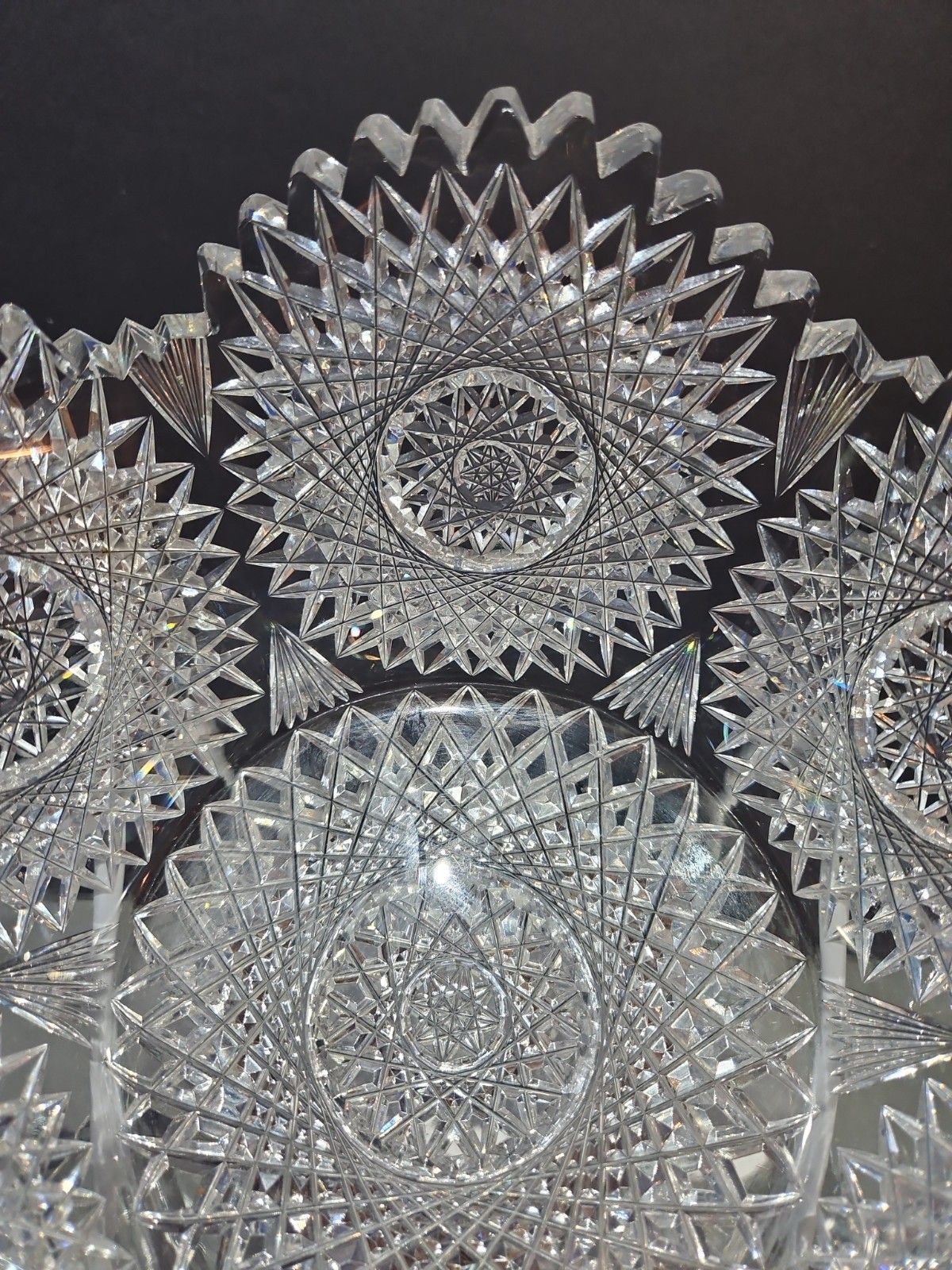 Extra Thick Bowl c.1900 American Brilliant Period Cut Glass Crystal Krantz Smith