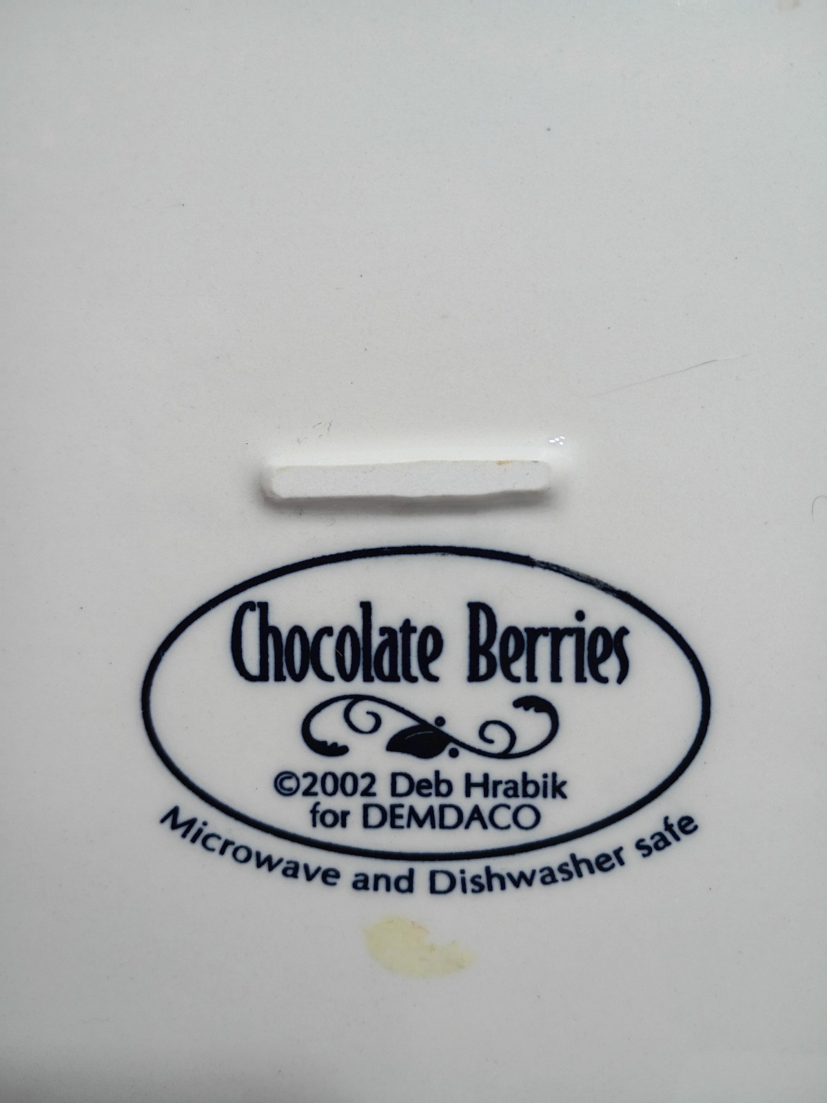 DEMDACO Chocolate Berries 2002 Deb Hrabik Large Square Serving Plate Platter…
