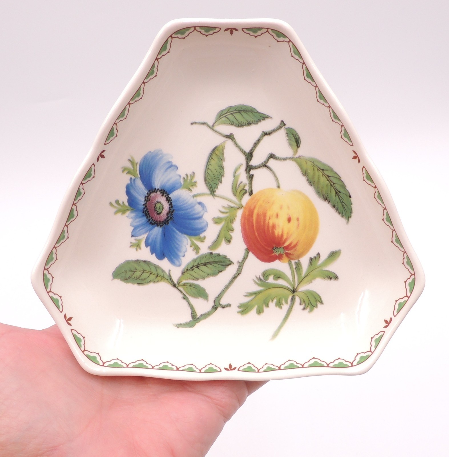 Vintage Spode Victoria Botanical Candy Nut Trinket Dish Bowl Porcelain Fruit