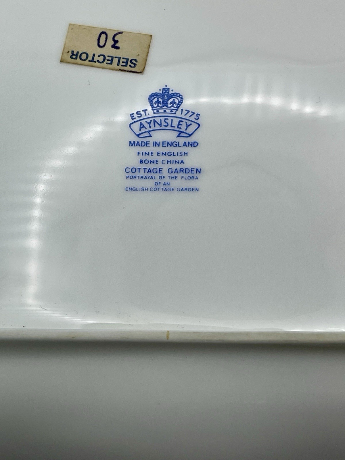 Aynsley “Cottage Garden” Rectangular Bone China Vintage Sandwich Tray 12.5”