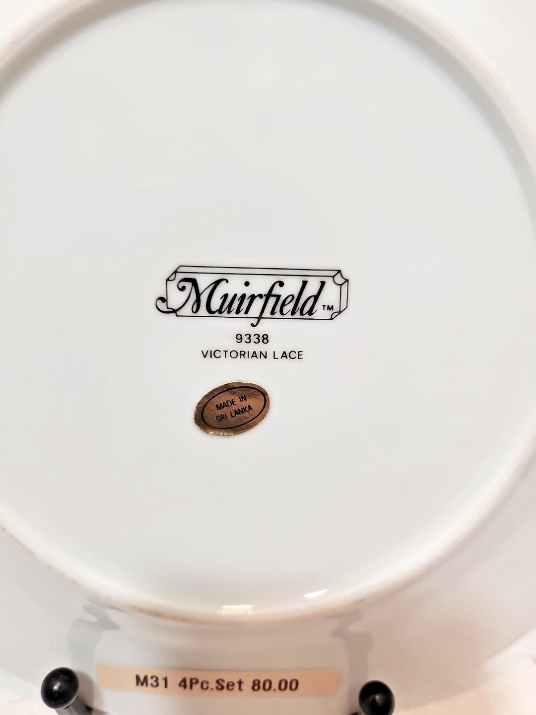 Muirfield New York Victorian Lace #9338 Salad Plates 8.25″ Set of 4 Gold Trim