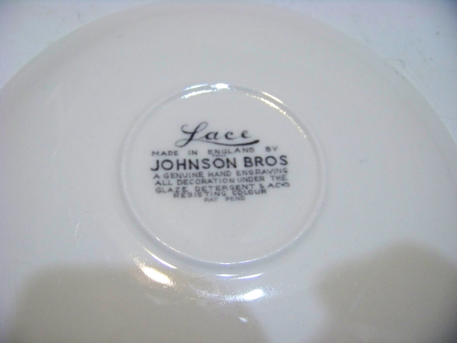 Vintage Johnson Brothers saucer Lace pattern grey Dinnerware