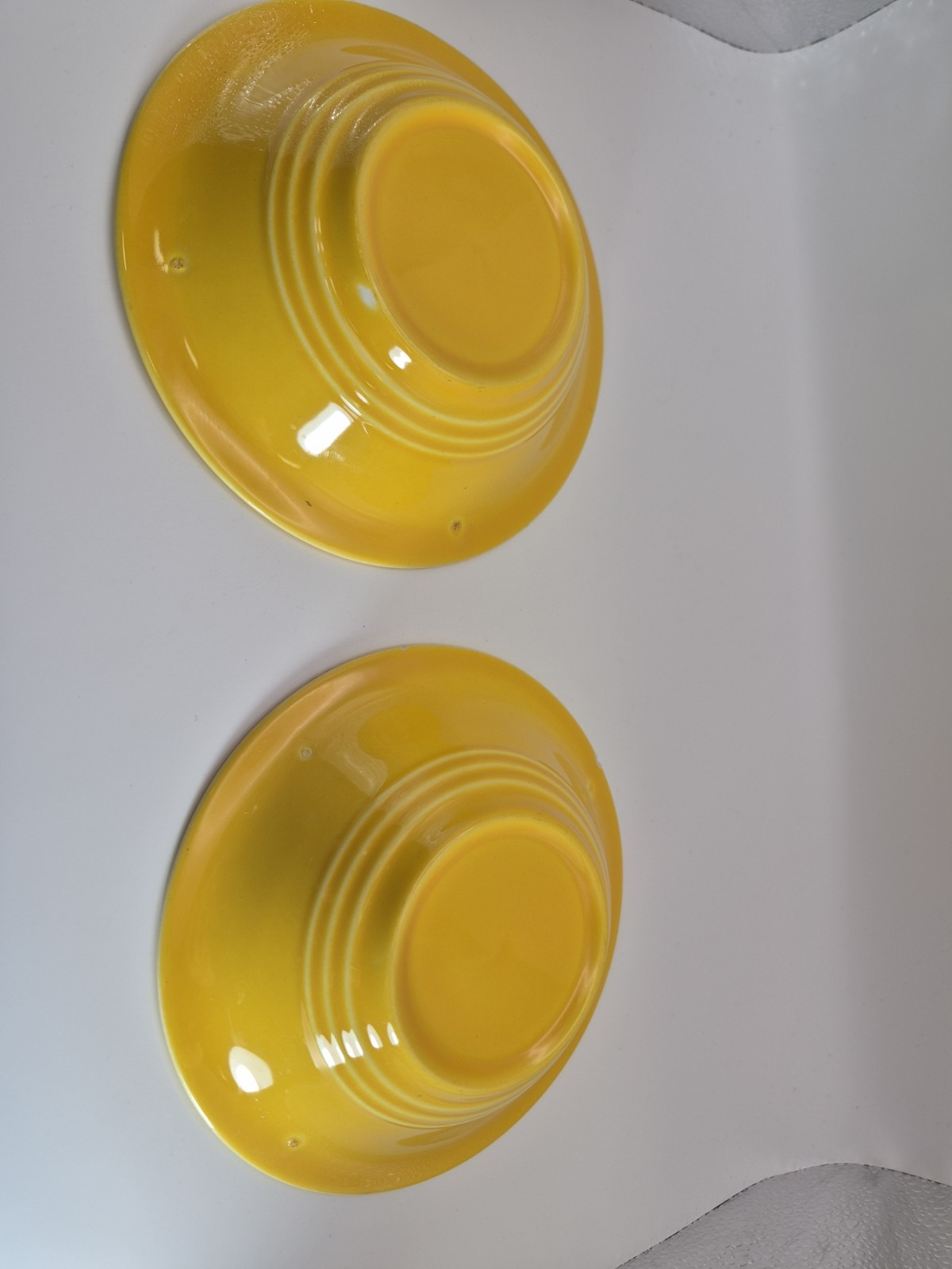 4 Vintage Ceramic Primary Stoneware Bowls Unmarked ~Cobalt Blue ~Green ~Yellow