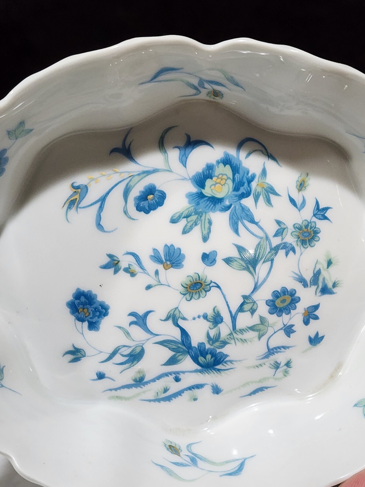 Haviland Limoges NANKING Blue & Green Floral 5 3/4″ BON BON DISH Nankin