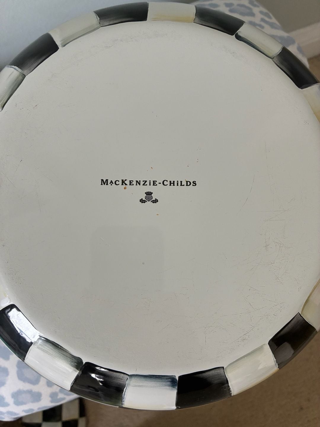 MacKenzie-Childs Courtly Check Enamel Casserole Dish