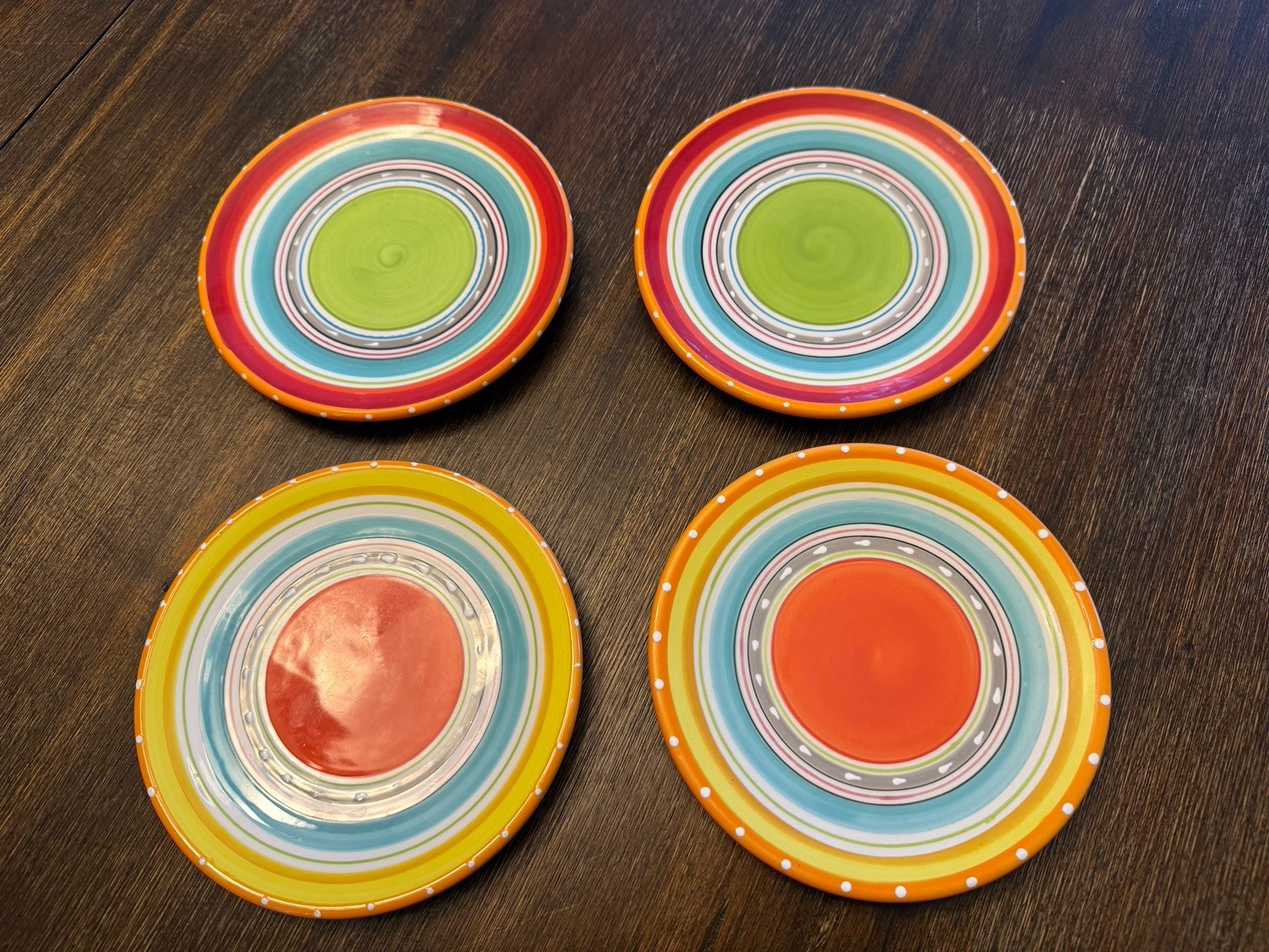 Set of 4 Nancy Green Saucer Plates 6” CERTIFIED INTERNATIONAL TEQUILLA SUNRISE