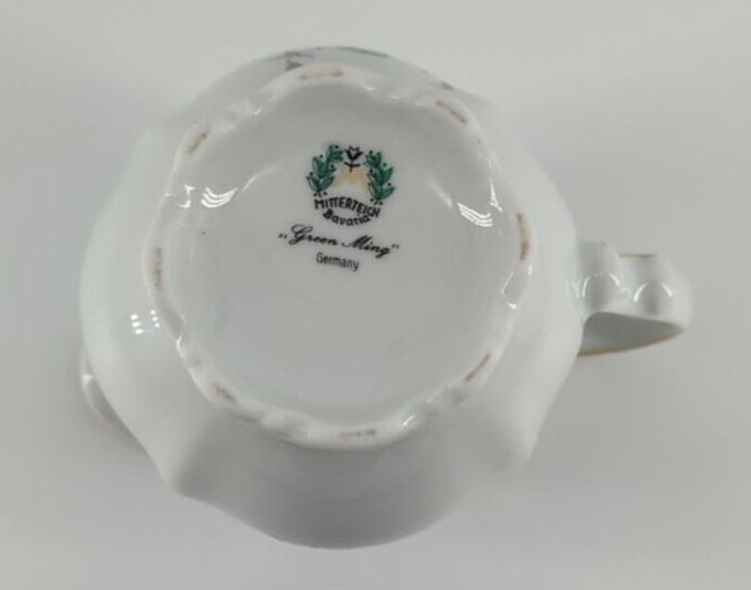 Mitterteich Green Ming Creamer Pitcher Porcelain Bavaria Germany Collectible