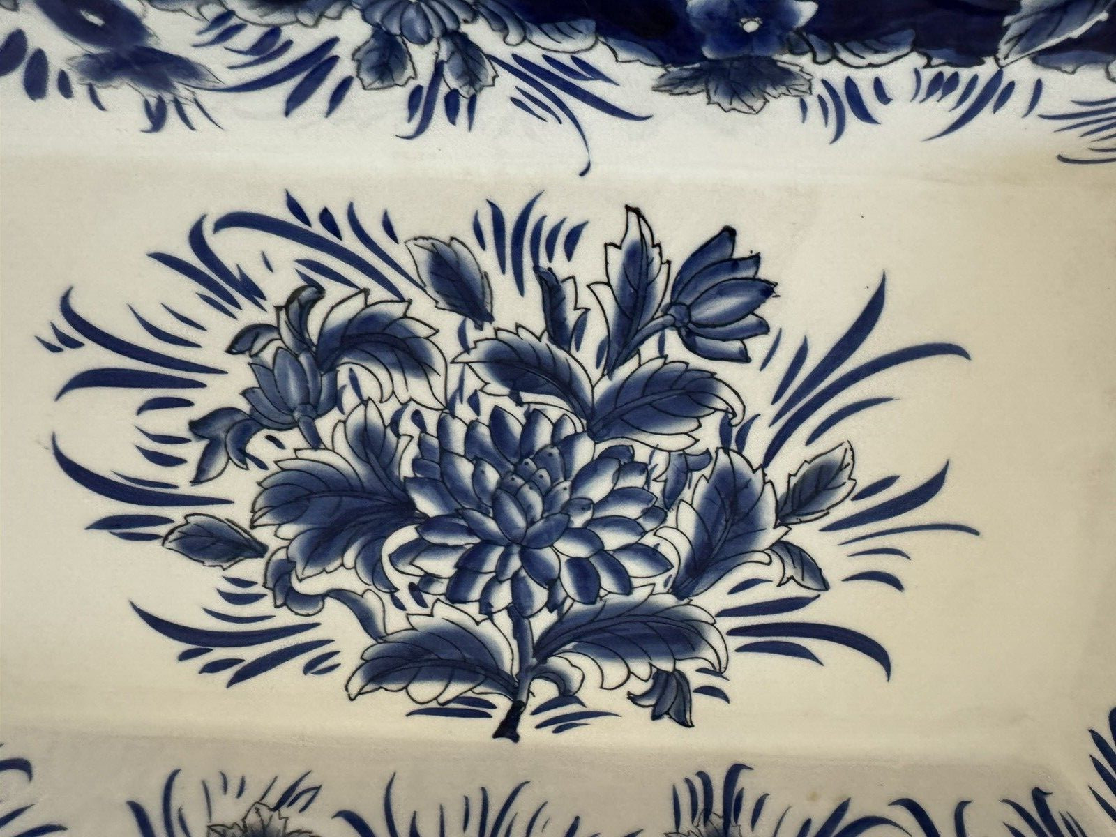 I. Godinger & Co. Italian Cobalt Blue & Terracotta Hand Painted SET