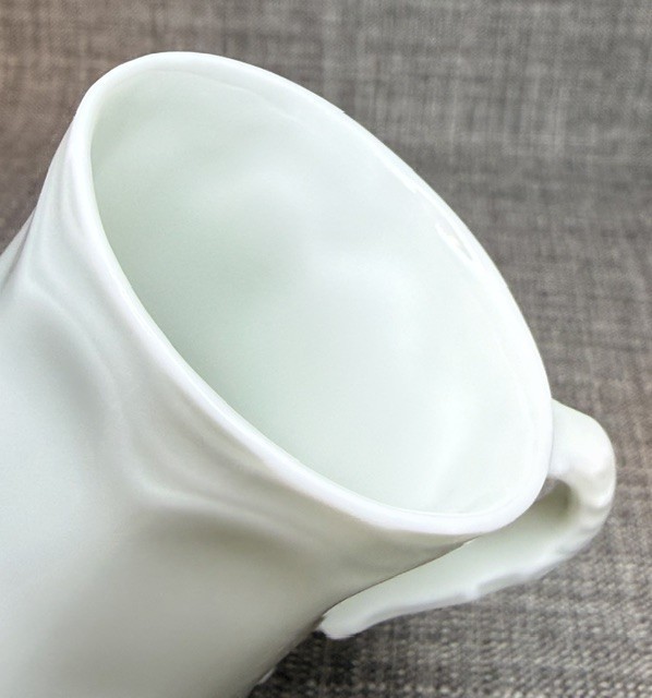 VTG Giraud Limoges France Cup & Saucer White Embossed Scalloped Fine Porcelain