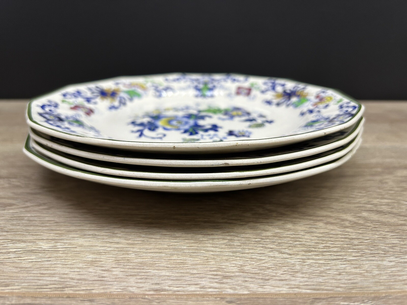 Vintage Doulton of Burslem Nankin Handpainted Dinner Plate Set Of 4 England
