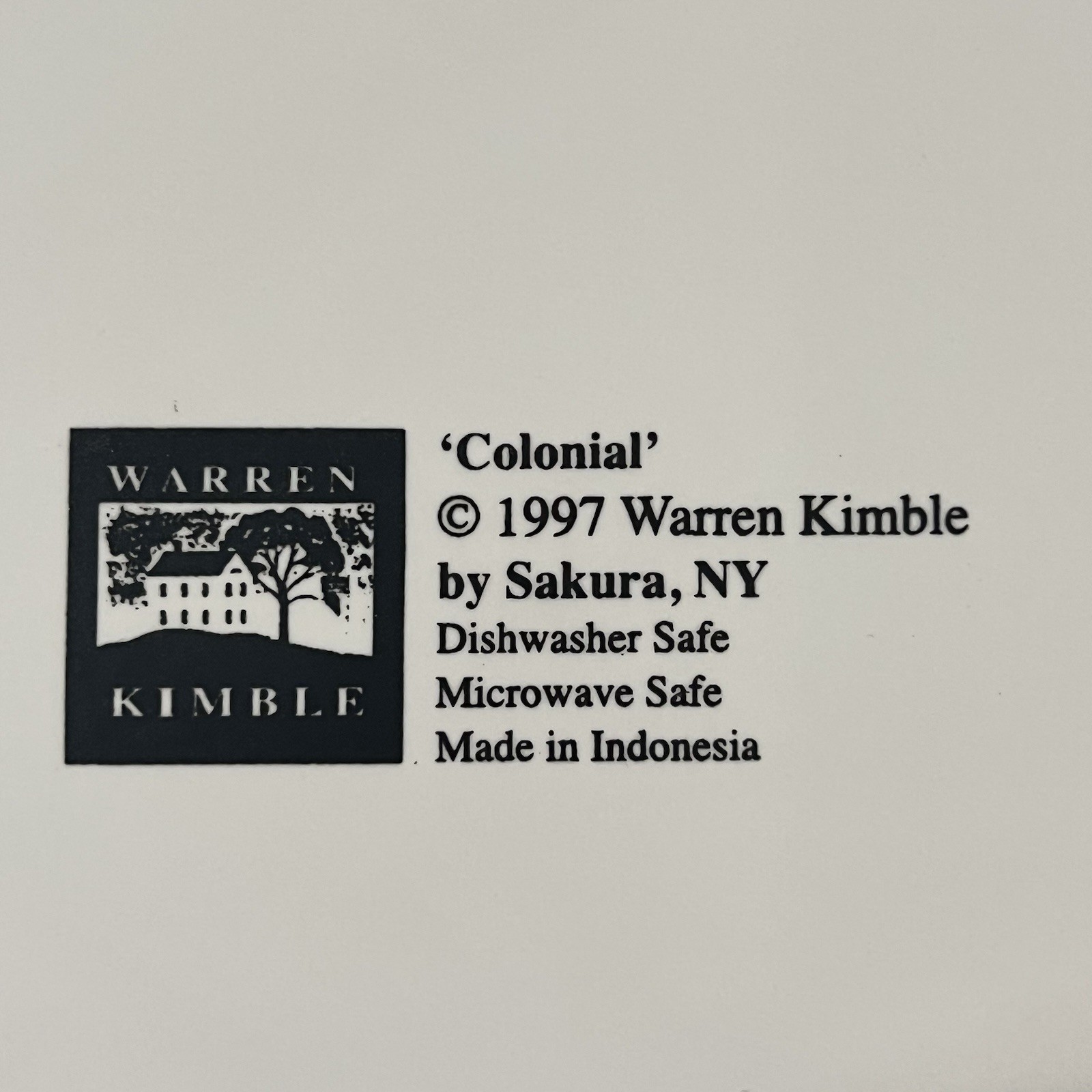 1997 Sakura Colonial by Warren Kimble American Flag Chop Plate 12″ New