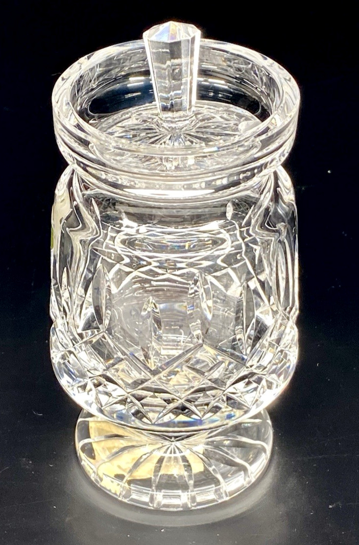 Waterford Lismore Lidded Jam Jelly Honey Mustard Footed Jar Lid Made in Ireland